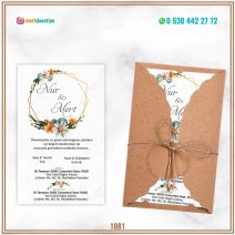 FK1081 KRAFT ZARFLI DAVETİYE MODELİ