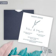 Kare Lacivert Zarflı Model – K1000